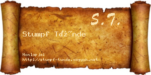 Stumpf Tünde névjegykártya